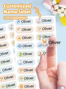 1/60/120/240/360pcs Customizable Text Labels, Text Label Stickers, Personalized Waterproof PVC Material, Multiple Style Pattern Options, Suitable For Gift Boxes, Cups, Office Supplies And Other Products, Ideal Gift For Boys, Girls, Sons, Daughters, Suitable For Daily Use, World Cup Party, Birthday, Back To School Season - Multicolor 5 - View 4