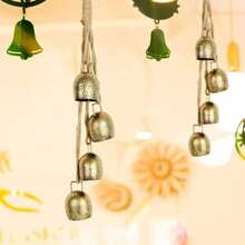 Christmas Bells 4pcs Classic Christmas Style Bell Set, Metal Rustic Hanging Bells With Rope, Home, Garden, Yard Holiday Decoration, Peaceful Indoor/Outdoor Holiday Hanging Decor - 4pcs - View 3