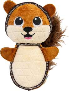 Outward Hound Xtreme Seamz Dog Toy, Reinforced Seams &Amp; Multiple Stitching, Durable Plush With Squeakers, Squirrel, 83 - 白色 - 查看 1
