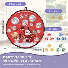 1pc Digital Flat Print Dart Board Set, Extra Large 29.53 Inch, Includes 12 Sticky Dart Balls, Suitable For Indoor, Outdoor, Backyard, Park, Party. - Multicolor - View 3