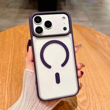 奢華防震馬卡龍色保護殼，支援無線磁吸充電，相容 iPhone 17 Pro、17 Pro Max、Air 及 7-16 系列 A56、A36、A16、A17、A37、A57、A06、A07、S26 Ultra、S25 Ultra - 暗紫色 - 查看 3