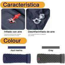 YEHUARIS Almohadilla Inflable Ultraligera para Dormir, Bomba de Pie Incorporada Portátil+ Almohada con Bolsa de Almacenamiento para Camping al Aire Libre, Mochilero y Senderismo, Individual (Gris) - Individual + Gris - Ver 4