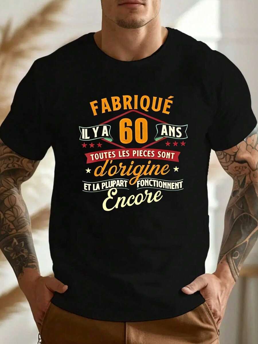 Strada Casual. 1pac.100%Cotton.Hergestellt Vor 60 Jahren Crinkle Plus Size Herren-T-Shirt, PLUS SIZE.Primavera - Black - View 1