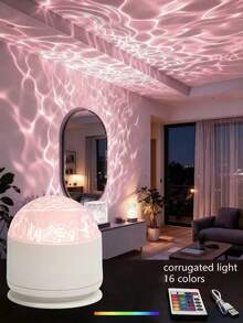Aurora & Water Ripple 2-In-1 Projection Light - 16 Color RGB LED Atmosphere Light With Remote Control, Northern Lights & Ocean Wave Night Light, Suitable For Bedroom, Party Decoration And Meditation | Perfect Gift - Multicolor - View 2