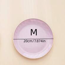 1 pieza Bandeja de almacenamiento multiusos de lujo novedosa con borde dorado redondo - Rosa vieja - Ver 9