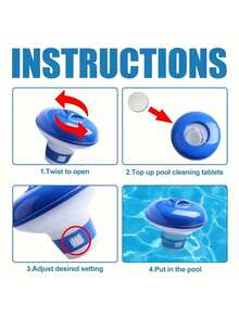 1/2 piezas Dispensador automático de productos químicos para piscina, caja de piscina, dispensador flotante de productos químicos para piscina, ligero y portátil, adecuado para fiestas en la piscina, natación, deportes acuáticos, suministros de limpieza de piscina, esencial de verano, esencial de viaje. Dispensador flotante, limpiador de piscina - multicolor - Ver 7