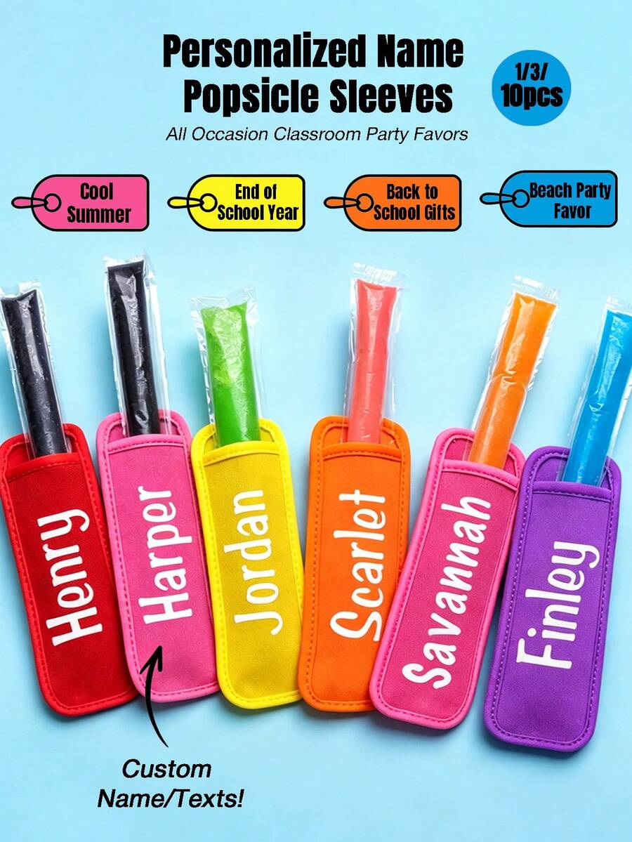 Individuelle Eis am Stiel Halter Hüllen, Gefrierfach Eis Halter, Schulanfang/Schulschluss Kinder Sommer Partygeschenke, Für Geburtstag, Camping, Abschluss, Junggesellinnenabschied.