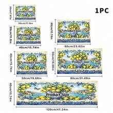 1pc Dish Drying Mat, Coffee Machine Mat, Polyester Fiber Absorbent Mat, Mediterranean Seaside Town, Blue & White Porcelain Vase, Lemon Floral & Butterfly Pattern, Durable, Highly Absorbent, Suitable For Dining Table, Cafe, Multi-Purpose Drainage Mat, Home Gift, Tabletop Decor - XYLSD-547 - View 5