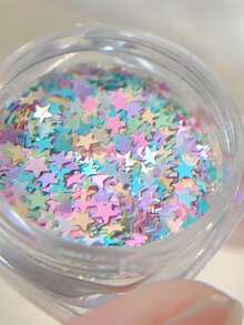1Box Macaron Color Cute Star Shape Nail Sequin Glitter Dopamine Star Ultra Thin Paillette Nail Charm Y2K Decoration Accessories Nail Art DIY Nail Charms - Multicolor - View 3