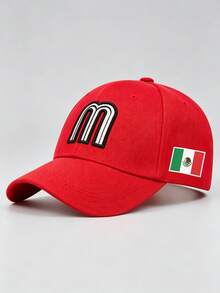 1 Pc Unisex Gothic "M" Embroidered Fashion Baseball Cap, Adjustable Design, Perfect For Outdoor Activities, Travel, And Running - Multicolor - View 12