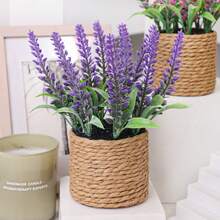 3pcs/Set Lavender, Red Berry Pumpkin Maple Leaf Grass Mound Seagrass Rope, PE Material, One Set Three Colors, Artificial Plants, Artificial Flowers, Suitable For Outdoor Garden, Wedding Seasonal Decoration, Autumn Thanksgiving, Handmade Decoration, Harvest Festival, Halloween, Christmas Decoration, Seasonal Decoration - Multicolor - View 12