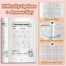 Children's Sudoku Educational Workbook, Suitable For Daily Learning, Math Practice, Concentration Training And Number Ability Improvement. Back To School - Multicolor - View 1
