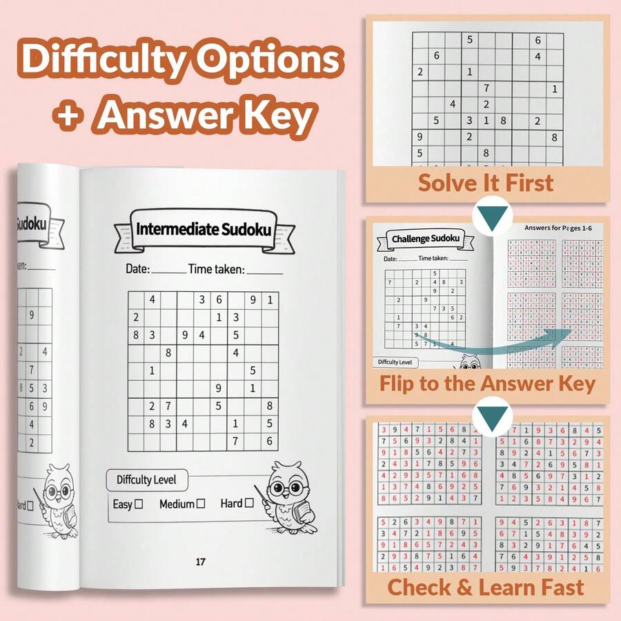 Children's Sudoku Educational Workbook, Suitable For Daily Learning, Math Practice, Concentration Training And Number Ability Improvement. Back To School - Multicolor - View 1