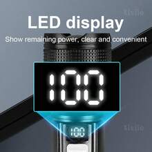 30W Super Bright 1000M Zoomable LED Tactical Flashlight, Digital Power Display Torch With Power Bank Phone Charger, Type-C Rechargeable IPX Waterproof 3 Light Modes Flashlight For Camping Hiking Emergency Survival - Flashlight - View 8