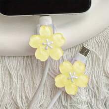2pcs Cherry Blossom Phone Charging Cable Protector, Data Cable Protection Set (Battery Not Included), Perfect Gift For Birthday, Wedding, Valentine's Day, Back To School, Halloween - Cute Little Gift For Your Loved One - Multicolor - View 11