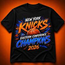 New York Knicks Eastern Conference Champions 2026 Black Vintage Tee - 黑色 - 查看 1
