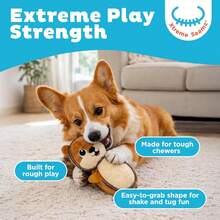 Outward Hound Xtreme Seamz Dog Toy, Reinforced Seams &Amp; Multiple Stitching, Durable Plush With Squeakers, Squirrel, 83 - 白色 - 查看 2