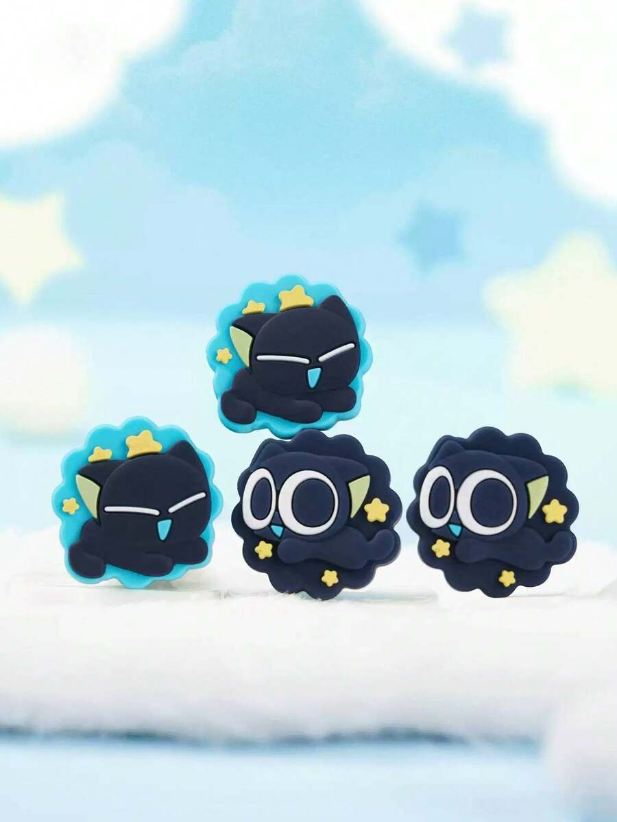 GeekShare 4pcs Cute Luo Xiaohei Cloud & Star Dream Design Silicone Joycon Thumb Grip Caps For Switch 2/Switch 2 Pro - View 1