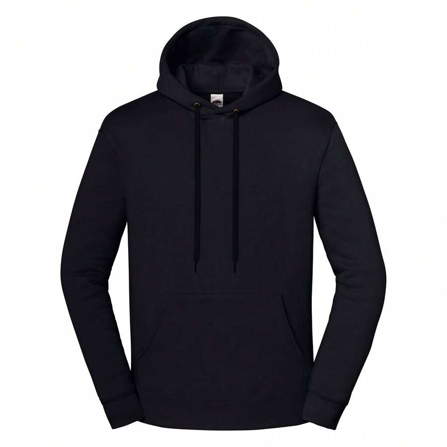 Fruit Of The Loom Mens Iconic Premium Hoodie - Black - View 1