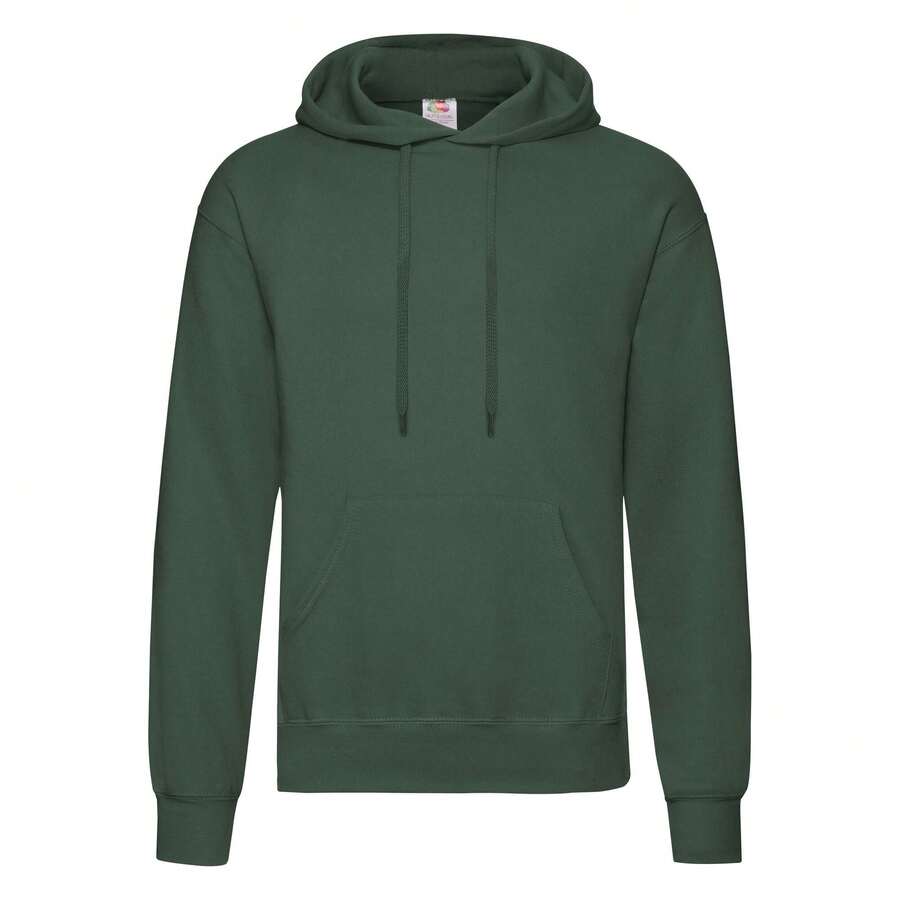 Fruit Of The Loom Unisex Adults Classic Hooded Sweatshirt - Bottle Green - View 1