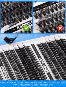 Set Bulu Mata Palsu DIY Super Tebal 720/684pcs, Bulu Mata Palsu Tampilan Alami Basah Lengkung D 8-16mm, Ekstra Tebal dan Mengembang, Buku Bulu Mata Bervolume, Cocok untuk Penggunaan Sehari-hari dan Pemula, Kit Kluster Campuran Gaya, Perlengkapan Teknisi Bulu Mata, Bulu Mata - MultiWarna - View 10