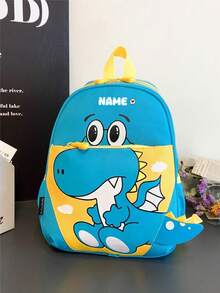 1pc Customizable Mini Back To School Dinosaur Heart Print Backpack, Print Your Name Or Holiday Greetings. Create Your Own Unique Backpack. Fashionable, Cute, Versatile, With Multi-Pocket Design, Suitable For Daily, Outings, Travel, Vacation, School Use. Birthday Gift. - Multicolor - View 6