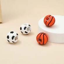 Creative Football/Basketball Shaped Pencil Sharpener, PVC Material, Mini Single Hole Pencil Sharpener, Back To School - Sets - View 8