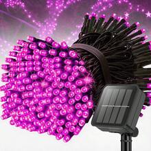 loyyz Solar Fairy Lights, Brighter & Longer Lasting, 20m/10m/5m Solar String Lights Outdoor, IPX4 Splashproof Patio Lights With 8 Modes, 8-10H Runtime For Tree Patio Christmas Party Wedding Decor - Pink - View 10