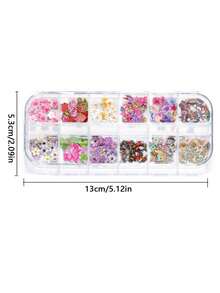 About 300pcs/Box Floral Nail Stickers Set, Flower Nail Decor, DIY Letter Resin Mold Silicone Mold Filler, Jewelry Making Supplies - DIY Filling - View 11