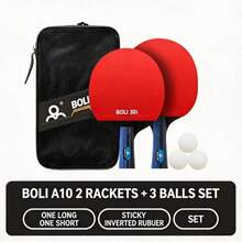 A10 Tischtennis-Schläger-Set aus Vollholz, Einsteiger-Tischtennis-Schläger, geeignet für tägliches Schultraining - A - Übersicht 5