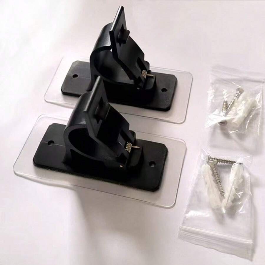 2/10pcs Transparent Drill-Free Curtain Rod Brackets, Self-Adjusting Adhesive Hooks, Suitable For Bathroom, Kitchen, Home, Hotel, Exquisite Gift For New Year, Mother's Day And Graduation Season - Multicolor - View 1