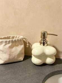 Cream Cloud Liquid Soap Dispenser With Pump, Decorative Resin Hand Wash Bottle, Multipurpose Lotion Container For Bathroom, Kitchen, Guest Restroom & Boutique Spa, Home Tabletop Decor Accessory - Classic - View 5