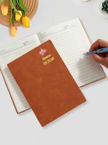 1 Personalized Notebook; A5 Size, Customizable With Names, Logos, Text, Or Patterns; Stylish Leather Cover; Suitable For Work, Business, Study, Meetings, And Travel; Multifunctional Notebook. - Multicolor - View 4