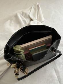 New Luxury High-End Pattern Versatile Women's Shoulder Tote Bag - Black - View 9