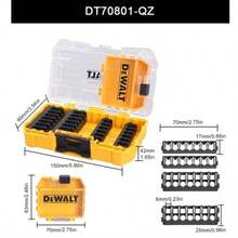 DEWALT TSTAK 耐用工具收納盒，螺絲起子頭、螺絲、螺帽、螺栓、零件收納盒，便攜式收納盒，附隔板工具整理盒 DEWALT DT70801 - DT70801 - 查看 2