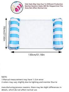 1pc Inflatable Water Hammock Foldable Pool Float Chair, Adult Double Tube Swimming Raft, Suitable For Beach Lake Pool Party, Summer Water Recreation, Sunbathing Relaxation, Portable Floating Bed, Holiday Resort Outdoor Entertainment Pool Hammock Chair - Multicolor - View 15
