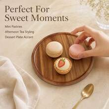 Creative Rotating Rosewood Tray - 360° Rotating Tray, Dessert Serving Tray, Wooden Tray, Decorative Tray, Snack Tray, Kitchen Tray, Candy Tray, Suitable For Fruits, Cakes, Cheese, Pastries, Candy And Some Coffee Cups, Tea Cups, Ideal For Home And Restaurant Use, Perfect Gift For Family And Friends, Home Decor - View 9