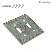 1pc 2D Flat Printed Floral Pattern Border Design Decorative Outlet Cover, Unique Light Switch Plate, Affordable And Easy To Clean, Perfect For Home And Office Decor, 2D Flat Printing Compatible With Single/Double Toggle, Outlet, Switches, Rectangular/Round, No Battery Required, Wall Decor, Wireless, Fits Standard Switches, Light Switch Cover Decoration, Wall Decor For Bathroom/Bedroom/Living Room/Kitchen, Includes Screw Accessories - one-size - View 8