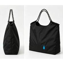 1pc New Embroidery Small Blue Bottle Pattern Nylon Foldable Shopping Bag Tote Bag Large Capacity Suitable For Daily Commute Shopping Women's Handbag Shoulder Tote Bag - Multicolor - View 6