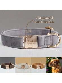 Customized Dog ID Collar + Leash Set, Personalized Dog Tag Pendant Accessories For Small And Medium Dogs, Great Gift Decoration For Your Pets, Engraved Stainless Steel, Fashionable, Colorful, Vintage, Cute, Minimalist, Customized, Unique, Personalized Pet, Anniversary, Birthday - Multicolor - View 23