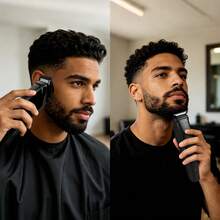 Conduroma Beard Trimmer For Men, Hair Clippers & Electric Razor For Men, Cordless Hair Clippers For Shaving Face Mustache & Body Hair, Rechargeable Grooming Trimmer, Gift For Men, Black - A - View 2