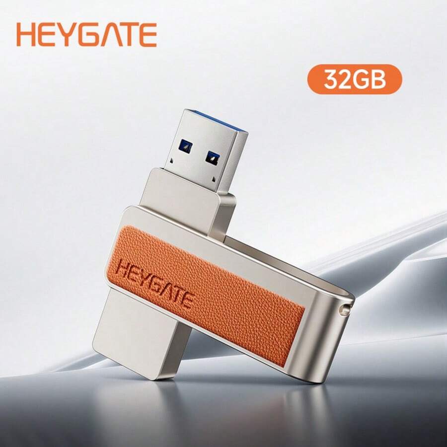 HeyGate USB 3.2 150MB/S Flash Drive, Available In 32GB-256GB Versions. Plug And Play, 360° Rotating Design, Suitable For Business Use, In-Car Music, And Everyday File Storage. - View 1