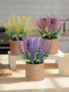 3pcs/Set Lavender, Red Berry Pumpkin Maple Leaf Grass Mound Seagrass Rope, PE Material, One Set Three Colors, Artificial Plants, Artificial Flowers, Suitable For Outdoor Garden, Wedding Seasonal Decoration, Autumn Thanksgiving, Handmade Decoration, Harvest Festival, Halloween, Christmas Decoration, Seasonal Decoration - Multicolor - View 11
