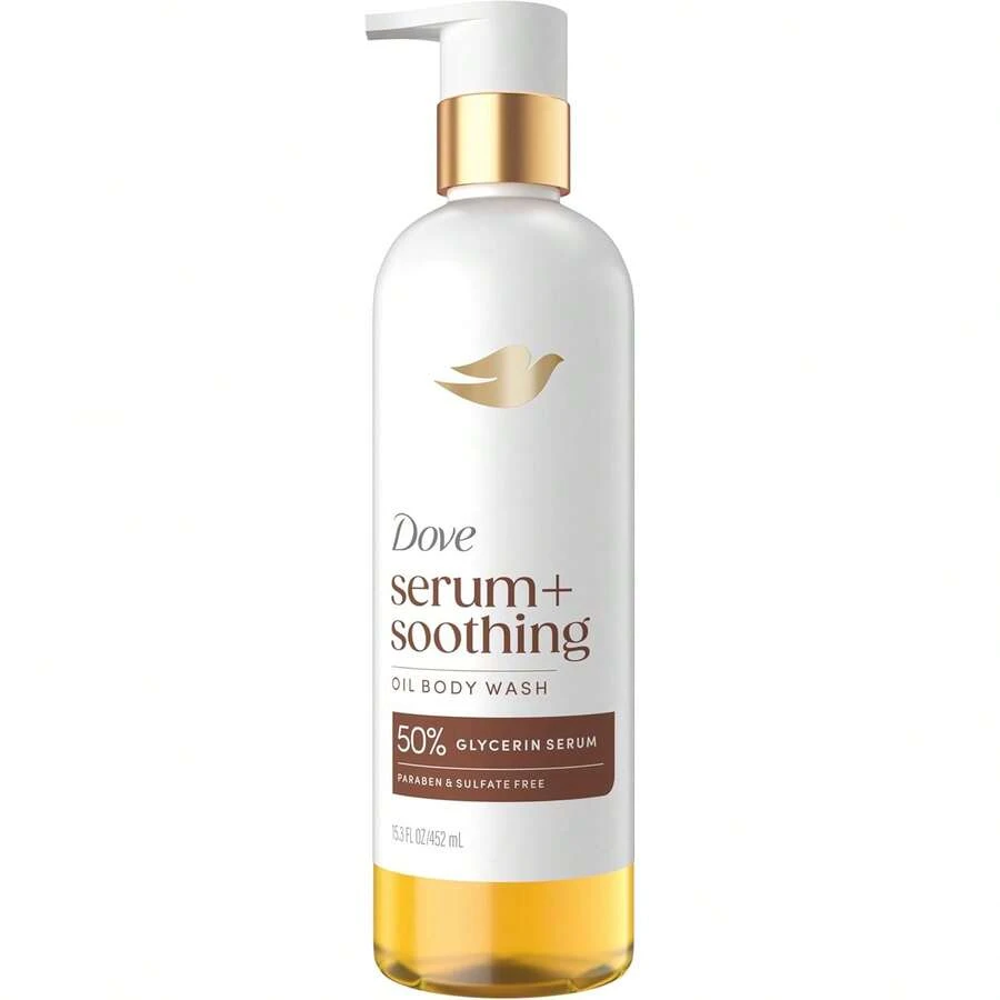 Dove Serum+ Shower Oil Body Wash With Glycerin Serum, Almond Oil & Sandalwood, Soothing Hydrating Cleanser, 15.3 Fl Oz Variant 1 - 沒有任何 - 查看 1