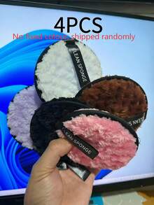 5pcs/2pcs/4pcs/Random Color Makeup Remover Pads, Extra Large, Soft And Skin-Friendly Towels, Travel Essential, Portable Cleaning Tool - Multicolor - View 5
