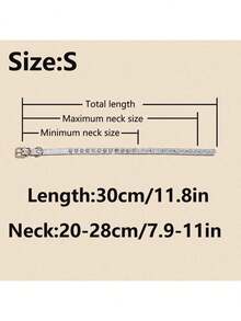 1 pieza Collar para mascotas decorado con rhinestones, adecuado para gatos y perros, se puede usar a diario - Plateado - Ver 8