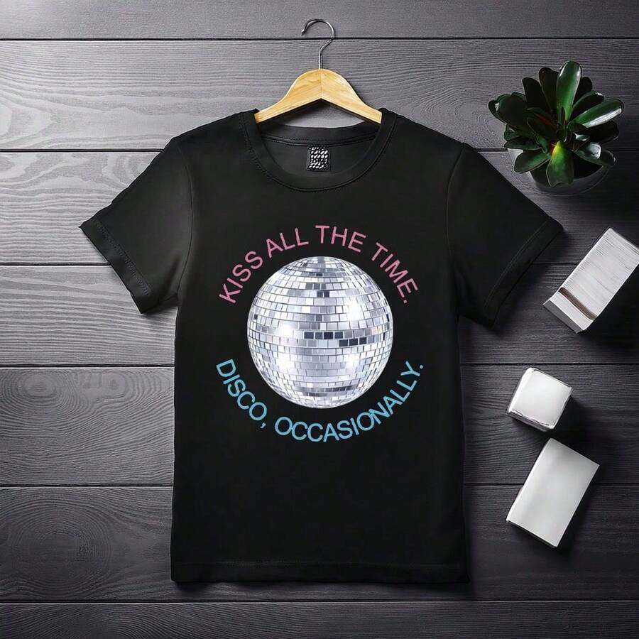 1 Piece, Y2K Vintage T-Shirt For Men - Black 1 - View 1