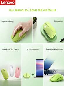 Lenovo Advanced Dual-Mode Ergonomic Wireless Mouse Designed To Improve Gaming And Office Efficiency. It Provides Ultra-Low Latency 2.4GHz Wireless Connection, Equipped With High DPI Sensor - View 8
