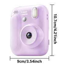 Cámara instantánea con zoom 8x, video 1080P de alta definición, fotografía con múltiples efectos, adecuada como cámara de ocio, 4 efectos de foto incorporados, juegos de entretenimiento mini, regalo ideal para vacaciones, cumpleaños, regalo creativo, batería de 1300mAh - Ver 3
