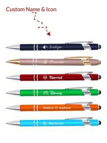 1-240 pièces Stylo à bille coloré personnalisé, stylo d'écriture mignon, fournitures scolaires avec nom personnalisé, cadeau de rentrée personnalisé, cadeau d'Halloween personnalisable - Multicolore - Voir 2